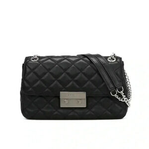 Michael Kors Sloan Large Chain black lambskin diamond quilted Shoulder strap